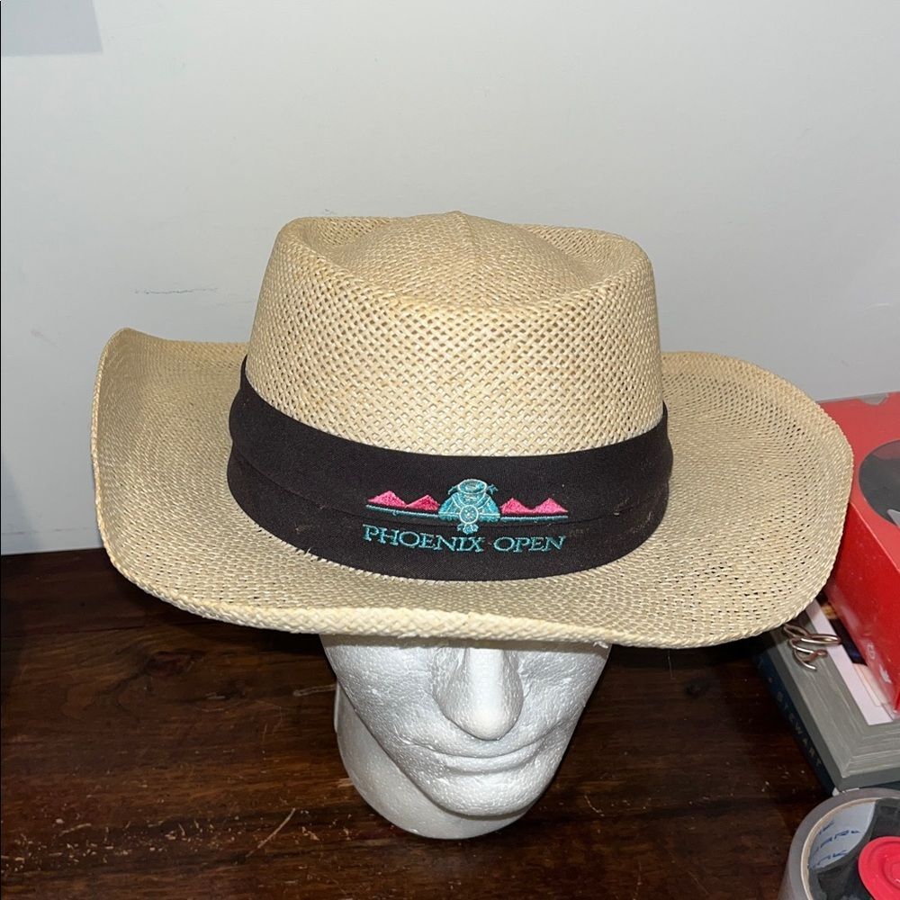 La Mode vintage Phoenix Open Golf straw wide brim sun screen cap hat osfa